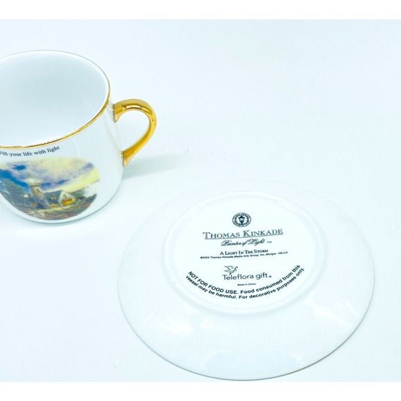 Thomas Kinkade Cup & Saucer Set A Light In The Storm Decorative‎ Teleflora - Picture 6 of 11